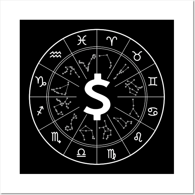 Money Astrology - Funny Cryptocurrency Millionaire Trader Wall Art by YouareweirdIlikeyou